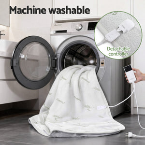 Giselle Electric Blanket Bamboo Fabric Queen Fitted Heated Pad Underlay Washable Winter