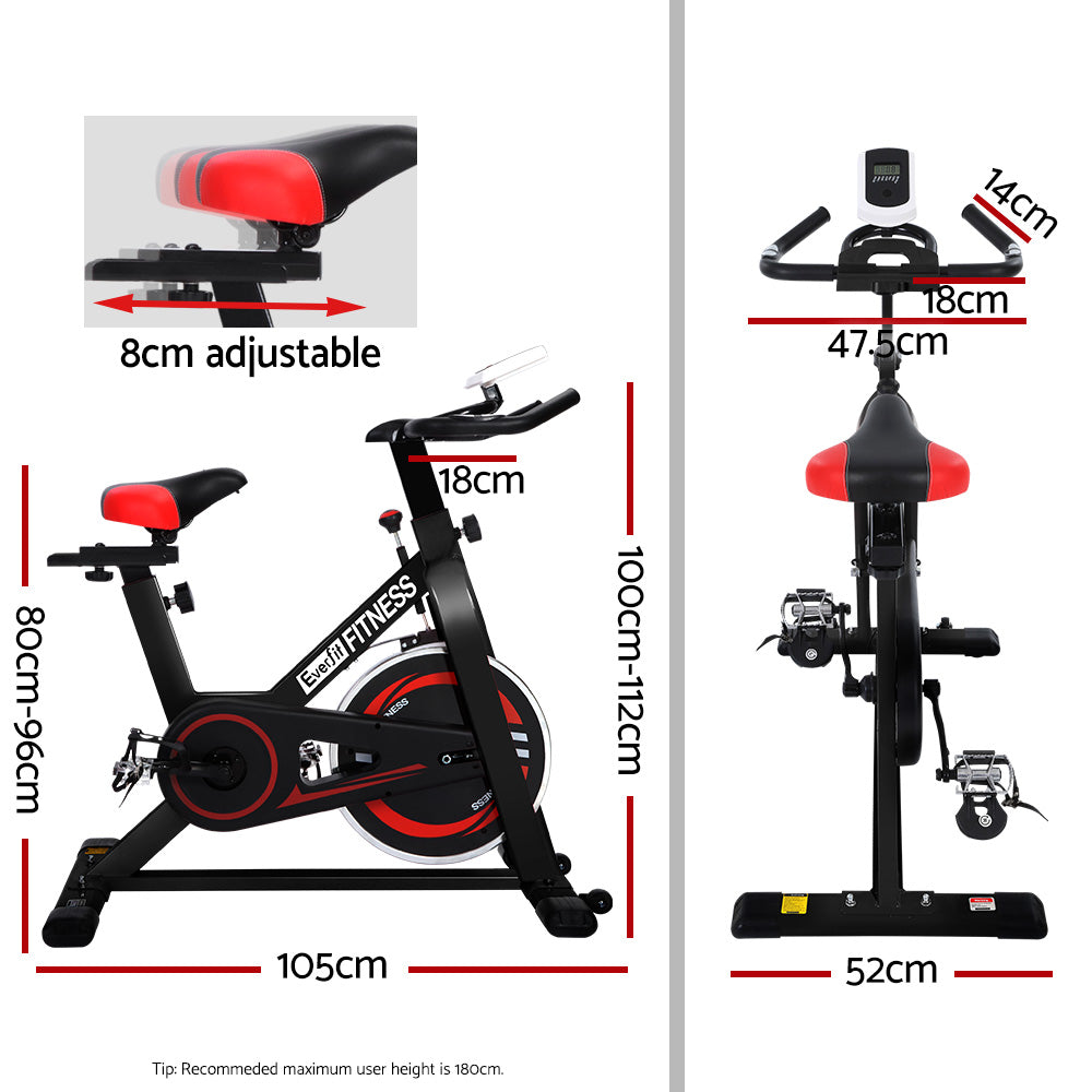 Everfit Spin Bike | Exercise Bike | Flywheel Cycling | Home Gym Fitness | Indoor Cardio