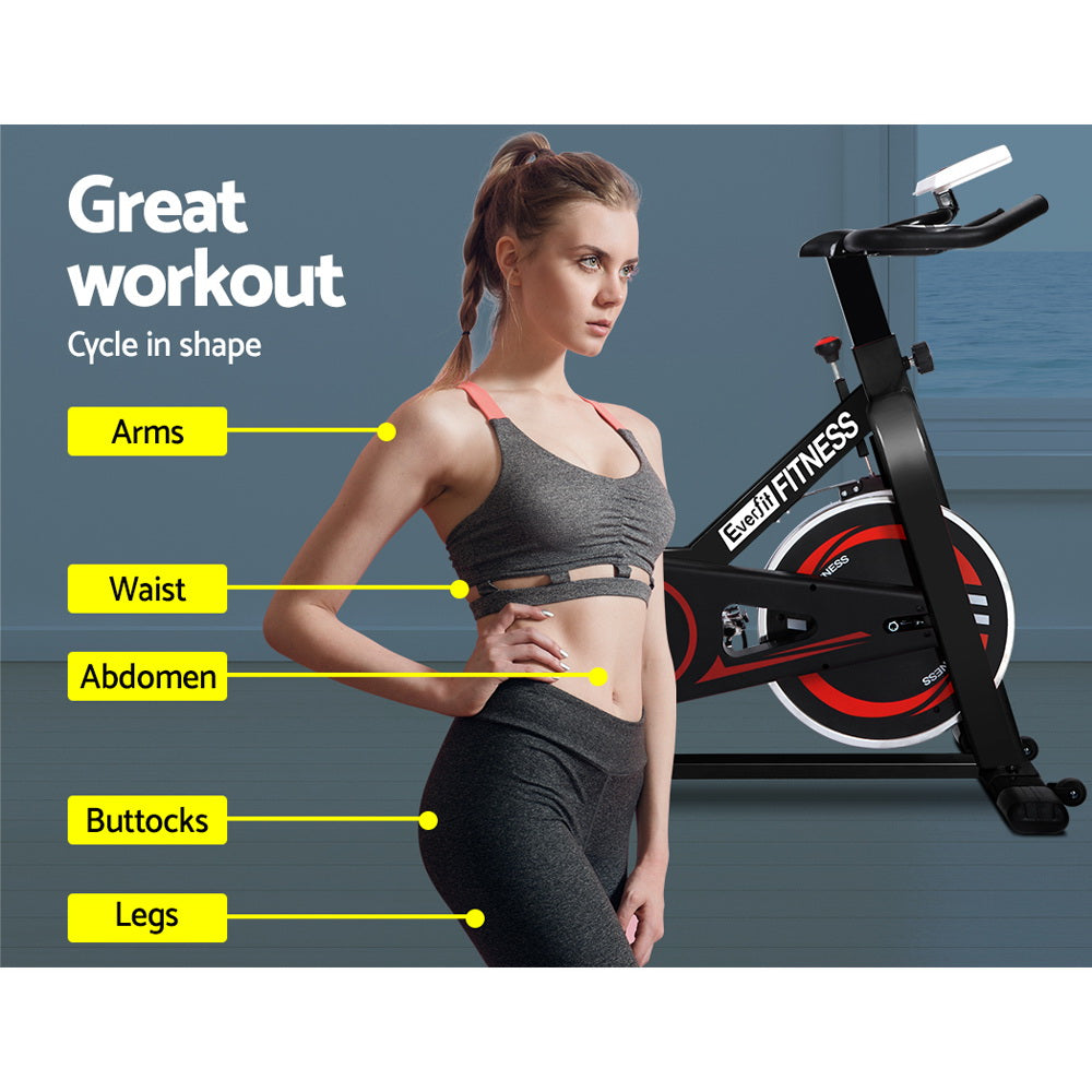Everfit Spin Bike | Exercise Bike | Flywheel Cycling | Home Gym Fitness | Indoor Cardio