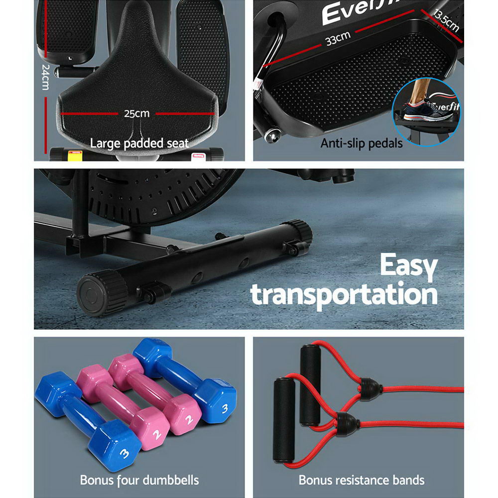 Everfit Exercise Bike | 6 in 1 Elliptical Cross Trainer | Home Gym | Indoor Cardio