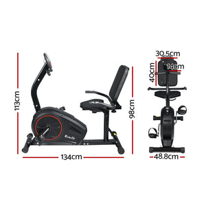 Everfit Exercise Bike | Magnetic Recumbent | Indoor Cycling | Home Gym Cardio | 8 Levels