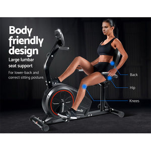 Everfit Exercise Bike | Magnetic Recumbent | Indoor Cycling | Home Gym Cardio | 8 Levels