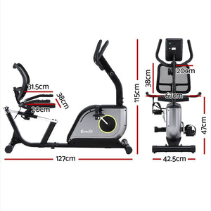 Everfit Recumbent Exercise Bike | Magnetic Cycling | Mesh Chair | 120kg Loading