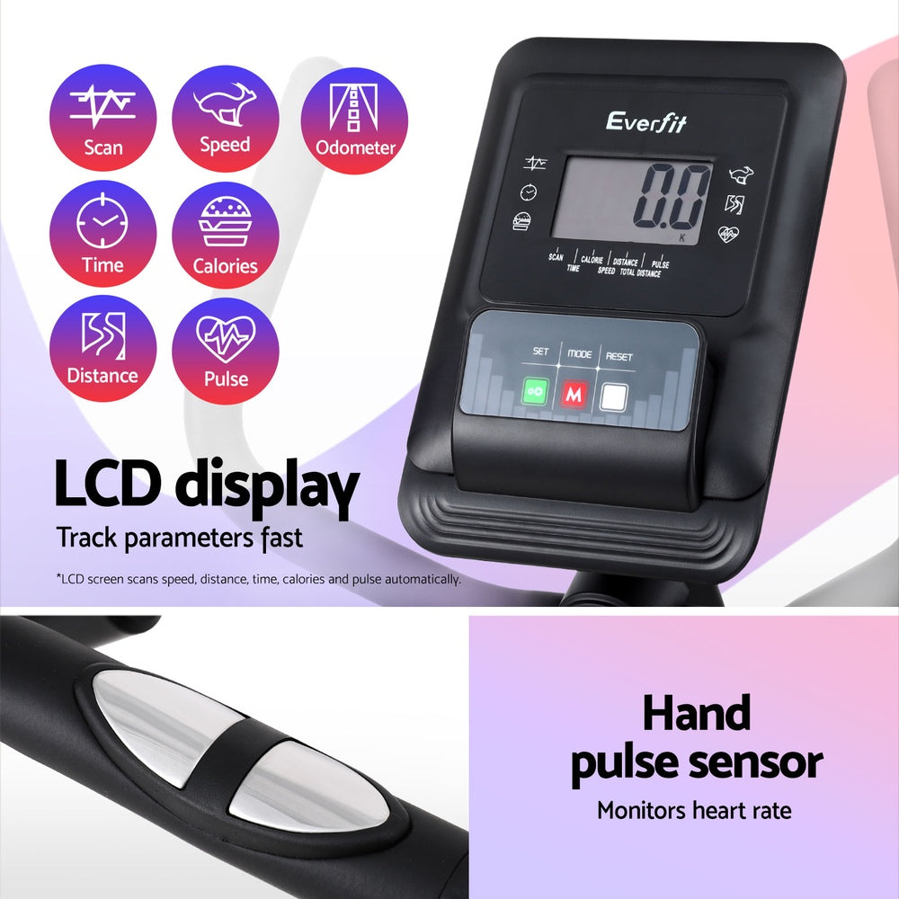 Everfit Recumbent Exercise Bike | Magnetic Cycling | Mesh Chair | 120kg Loading