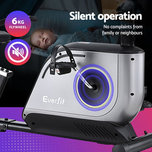 Everfit Recumbent Exercise Bike | Magnetic Cycling | Mesh Chair | 120kg Loading