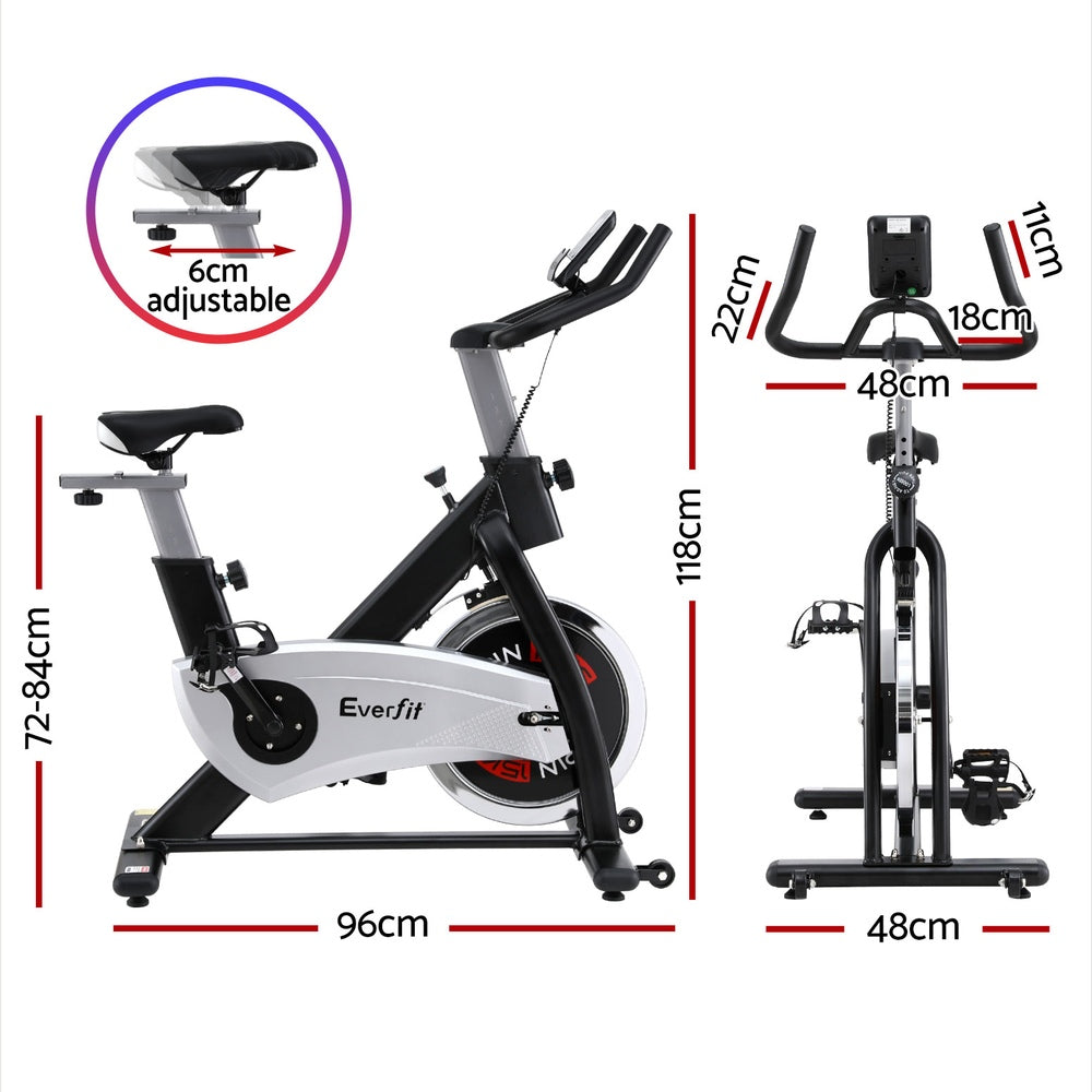 15kg Flywheel Spin Bike | Everfit Exercise Bike | Home Gym Fitness | 120KG Capacity