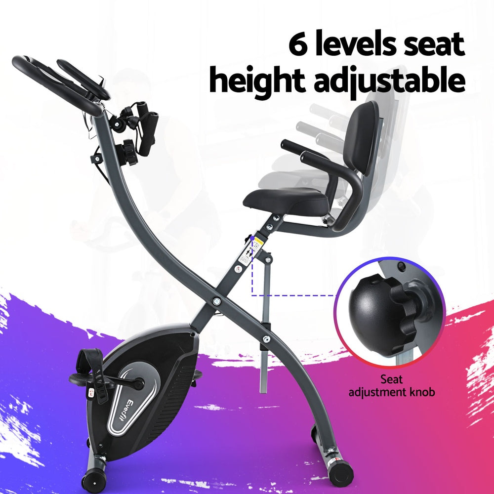 Everfit Folding Exercise Bike | Magnetic X-Bike | Aerobic Trainer | Indoor Cycling