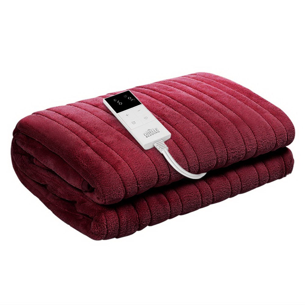 Electric Throw Rug | Heated Blanket | Fleece | Red
