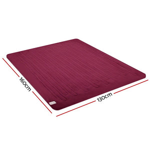 Electric Throw Rug | Heated Blanket | Fleece | Red