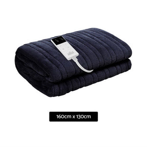 Bedding | Heated Electric Throw Rug | Fleece | Snuggle Blanket | Washable | Charcoal