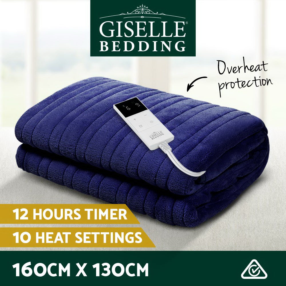 Bedding | Electric Throw Blanket | Navy
