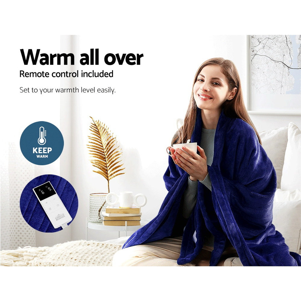 Bedding | Electric Throw Blanket | Navy