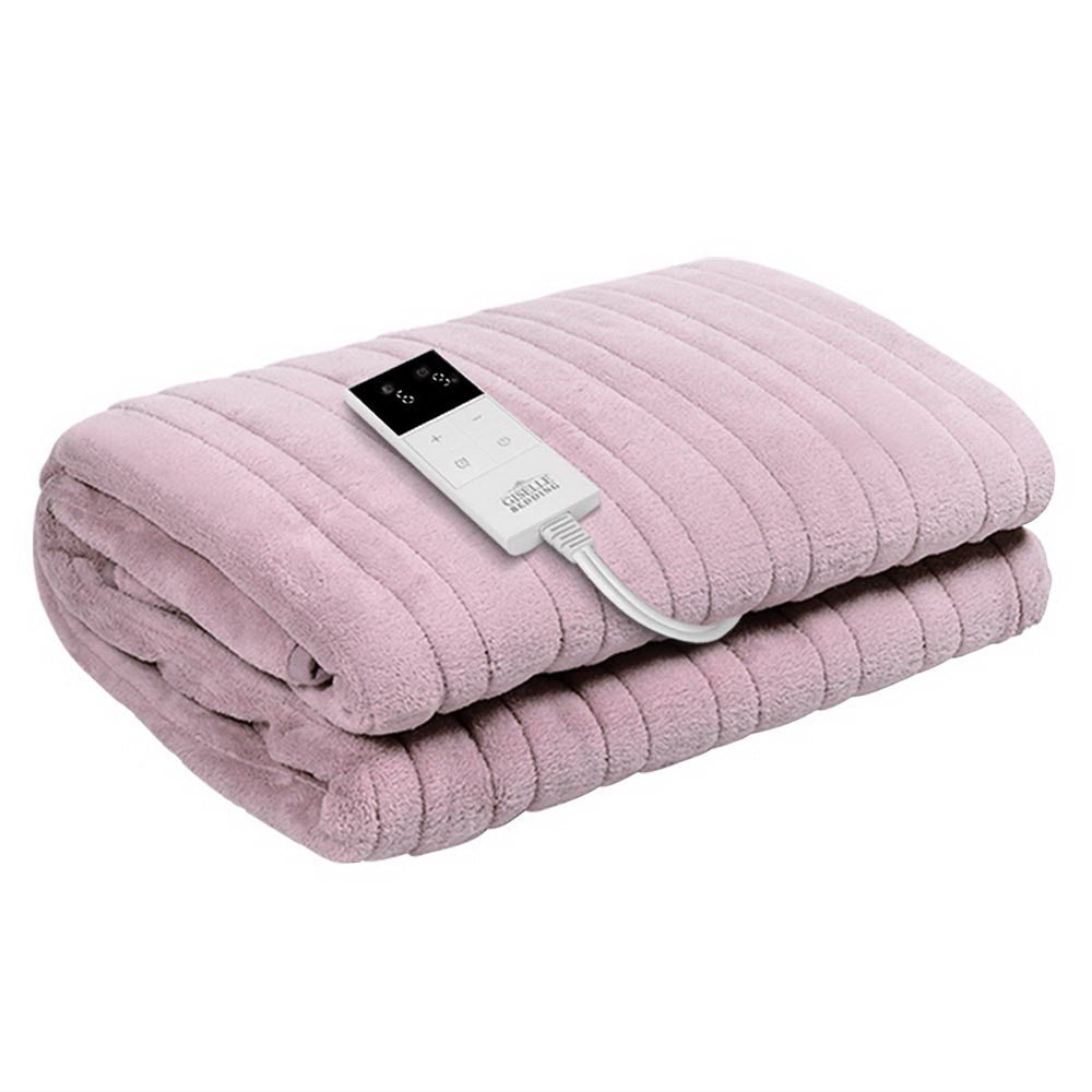 Electric Throw Rug | Heated Blanket | Fleece | Pink
