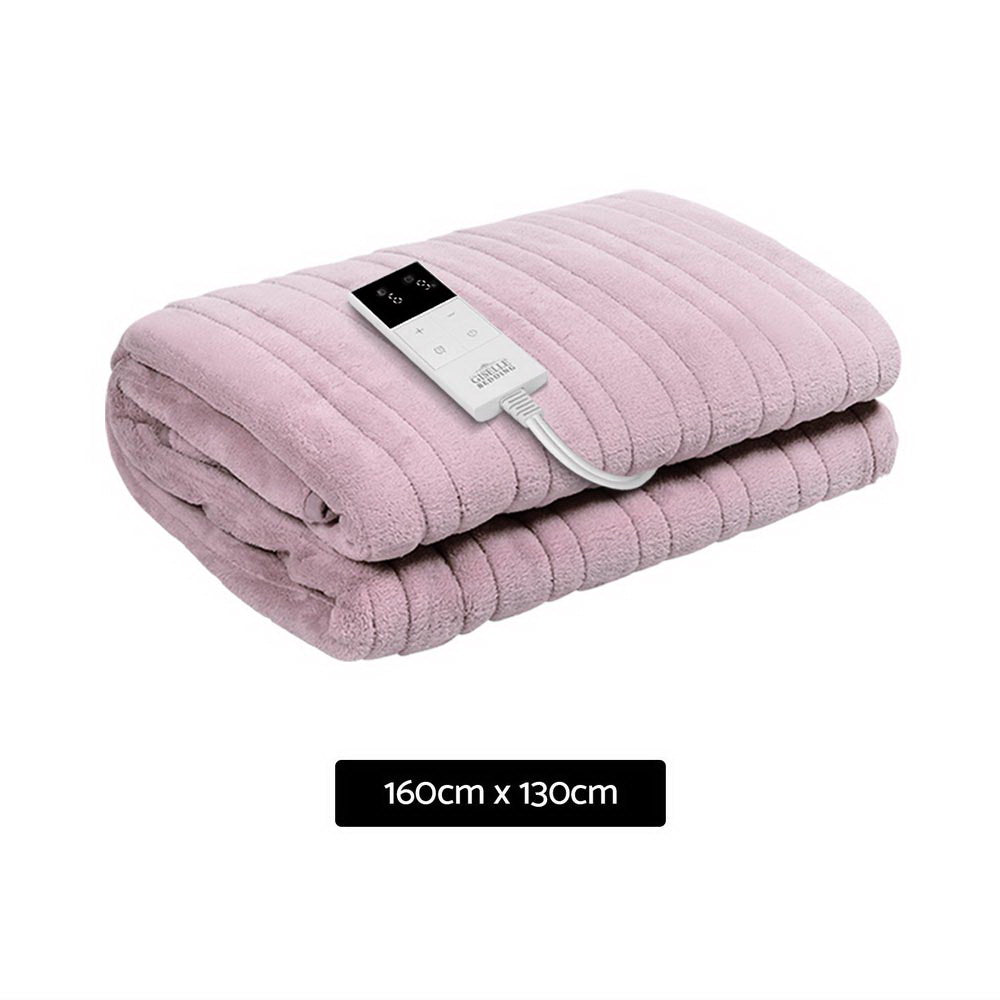 Electric Throw Rug | Heated Blanket | Fleece | Pink
