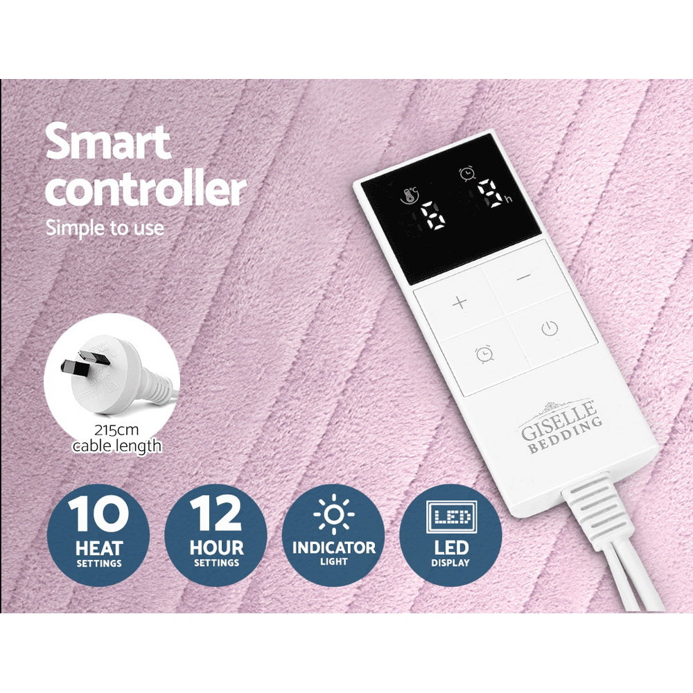 Electric Throw Rug | Heated Blanket | Fleece | Pink