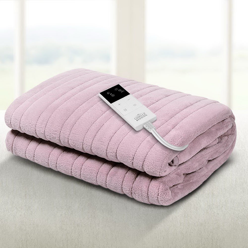 Electric Throw Rug | Heated Blanket | Fleece | Pink