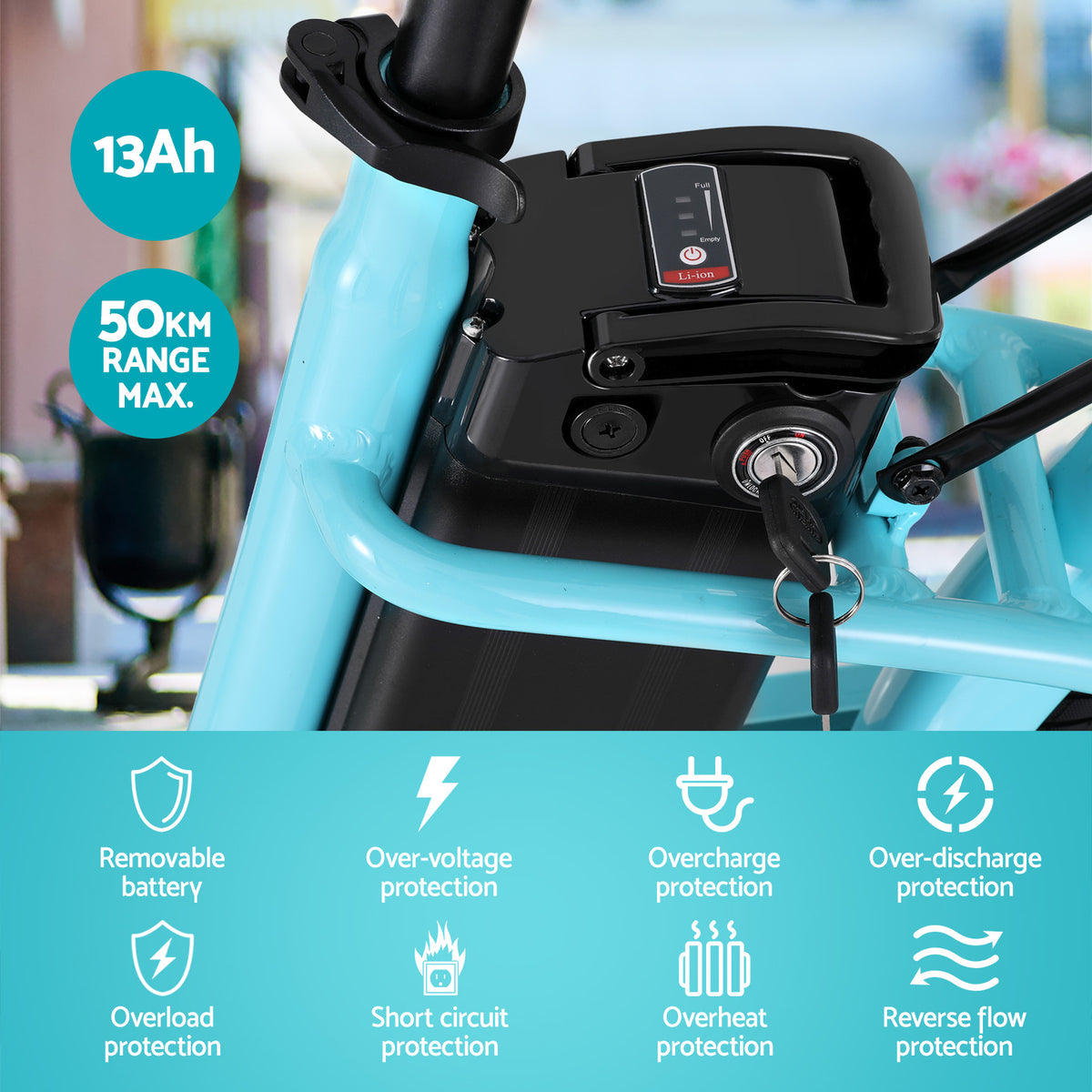 Everfit Electric Bike | 26" | City Bicycle | eBike | Commuter | Battery | BL