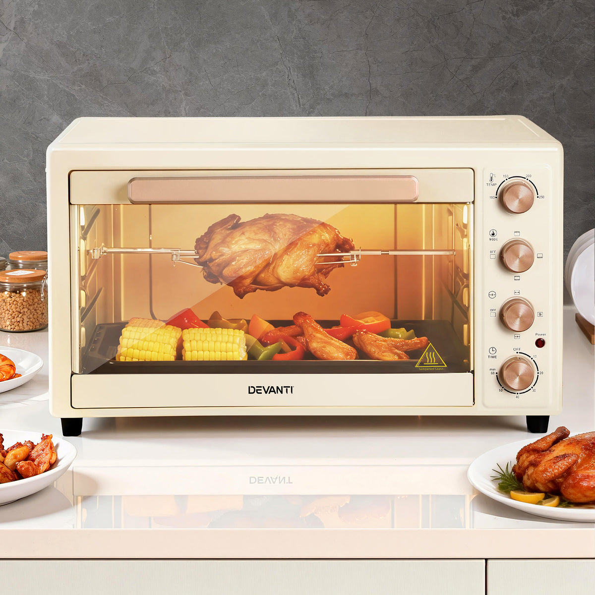 60L Convection Oven | 2000W Electric | Cream
