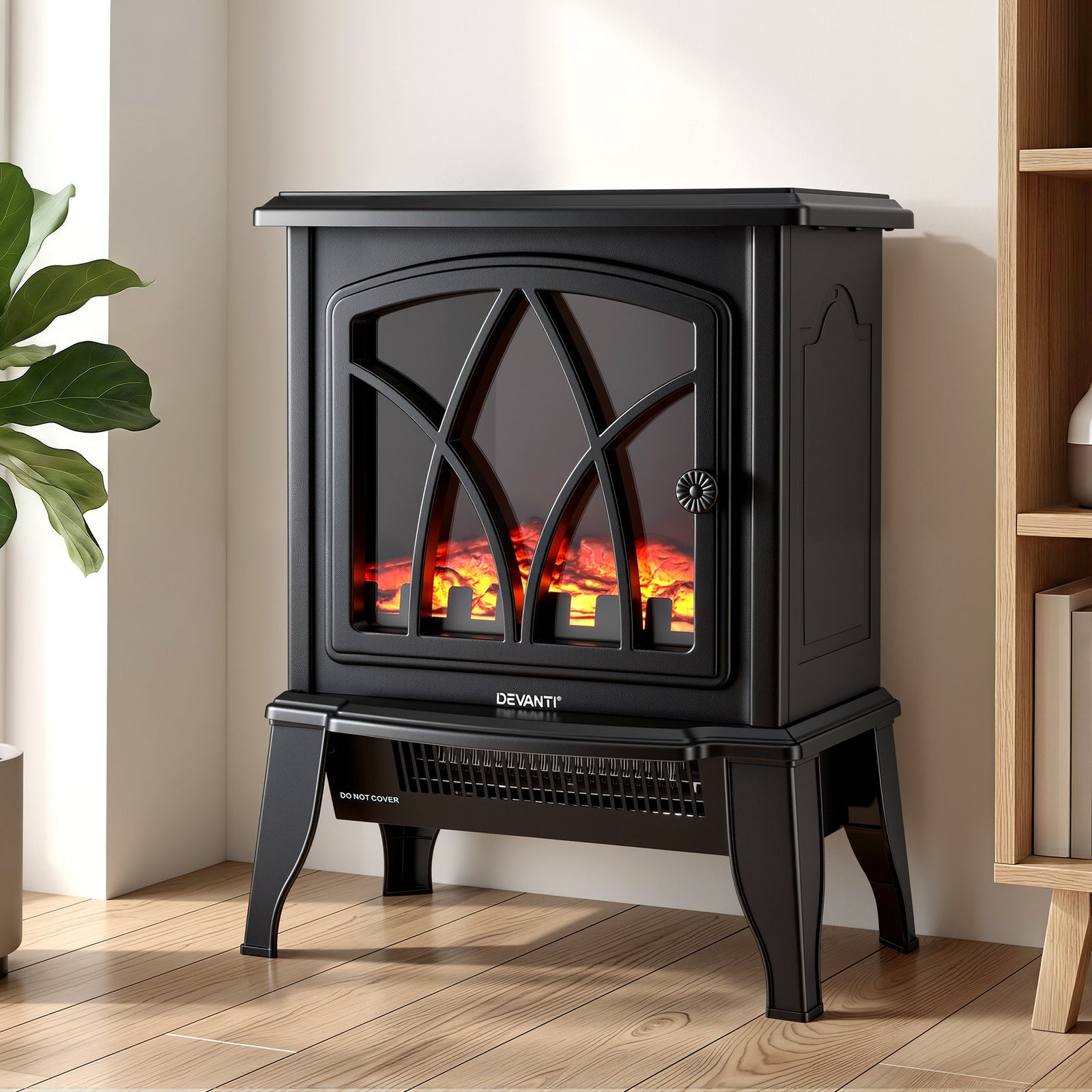 Electric Fireplace Heater | 2000W Freestanding Stove with 3D Flame Effect