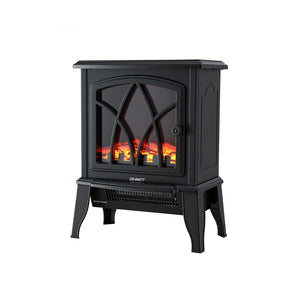 Devanti 2000W Electric Fireplace Heater Stove Freestanding 3D Flame Effect Indoor Space Heaters