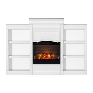 Devanti 2000W Electric Fireplace | Fire Heater | White