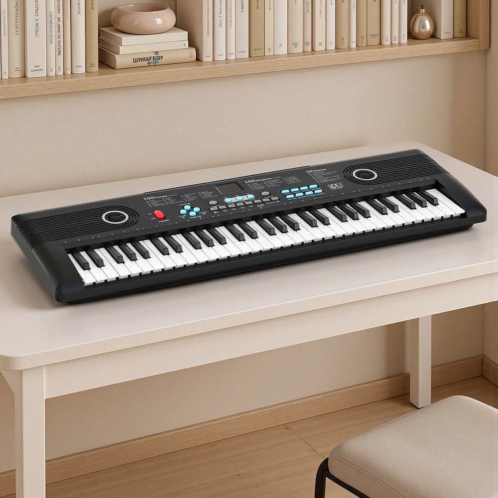 Alpha 61-Key Digital Piano | Electric Keyboard for Kids | Black Music Gift
