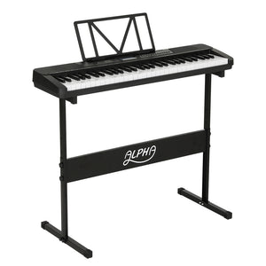 Alpha Electronic Piano Keyboard | 61 Keys | Digital Electric | with Stand | Touch Sensitive