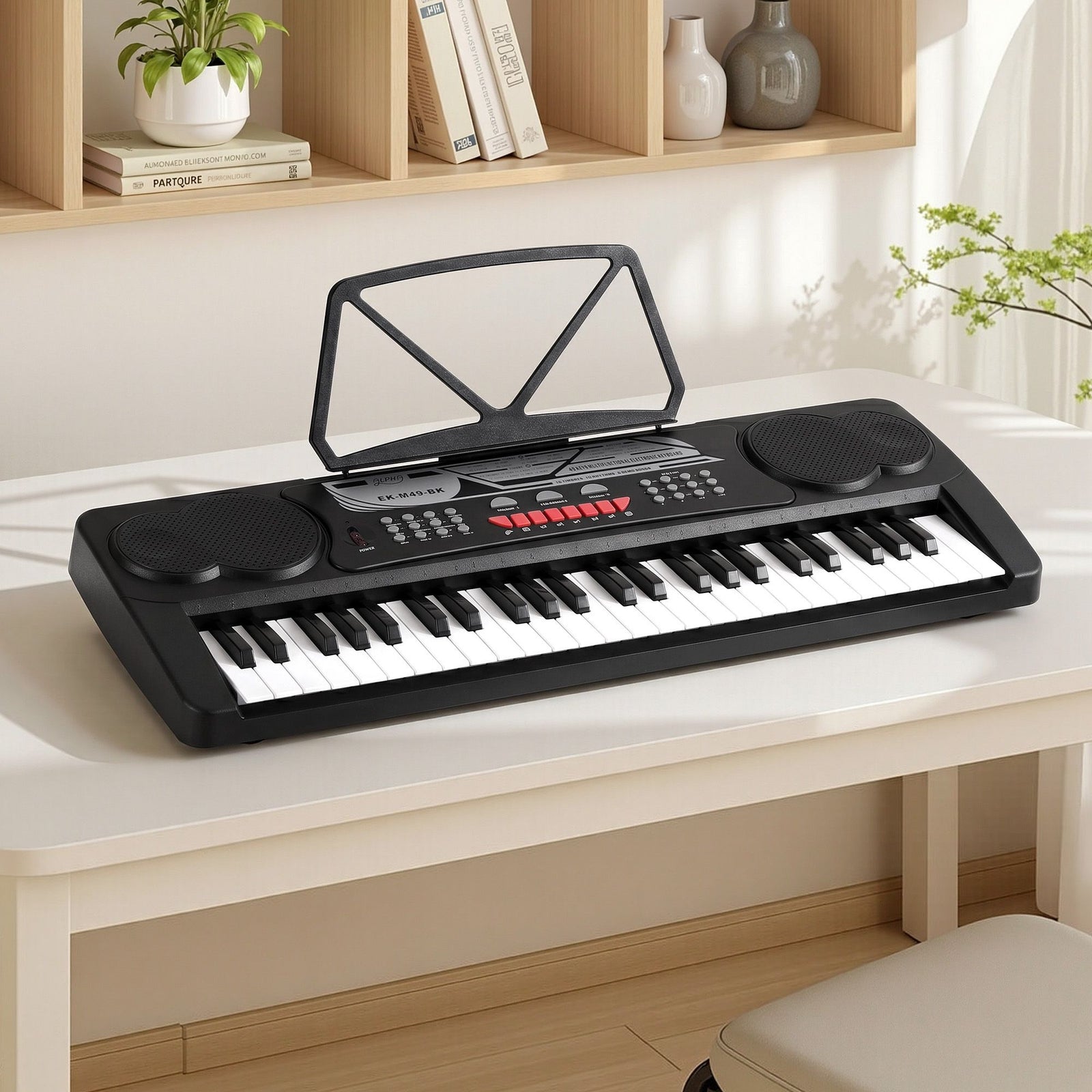 49 Key Electronic Keyboard | Portable Digital Piano | Black
