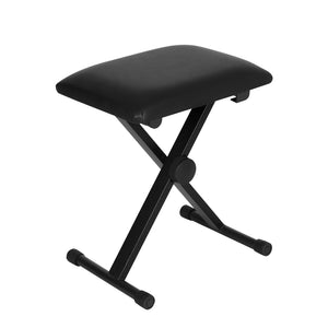 Alpha | Piano Stool | Adjustable Height | Keyboard Seat | Portable Bench Chair | Black