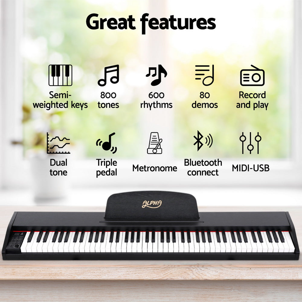 Alpha 88 Keys Digital Piano Keyboard | Electronic | w/ Stand