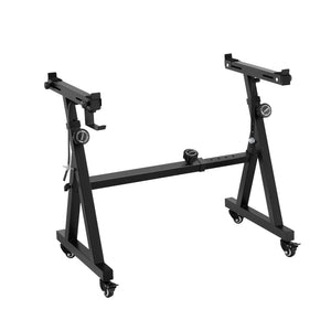 Alpha Piano Stand | Heavy Duty | Adjustable Z-Frame | Lockable Wheels | Black