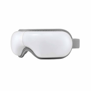 Livemor Eye Massager with Heat & Vibration | 180° Foldable Electric Eye Heat Mask with Bluetooth Music for Fatigue Relief | Rechargeable 3D Wrap-Around Temple Massager, White