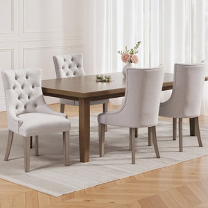 Artiss Dining Chairs | Set of 4 | Linen | French Provincial | Beige