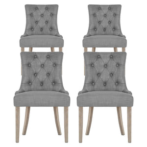 Artiss Dining Chairs | Set of 4 | Linen | French Provincial | Grey