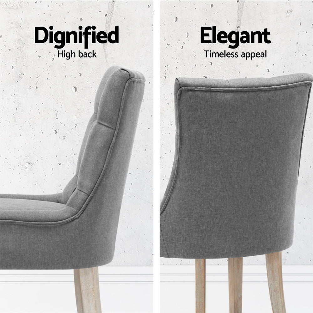 Artiss Dining Chairs | Set of 4 | Linen | French Provincial | Grey