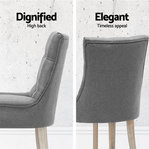 Artiss Dining Chairs | Set of 4 | Linen | French Provincial | Grey