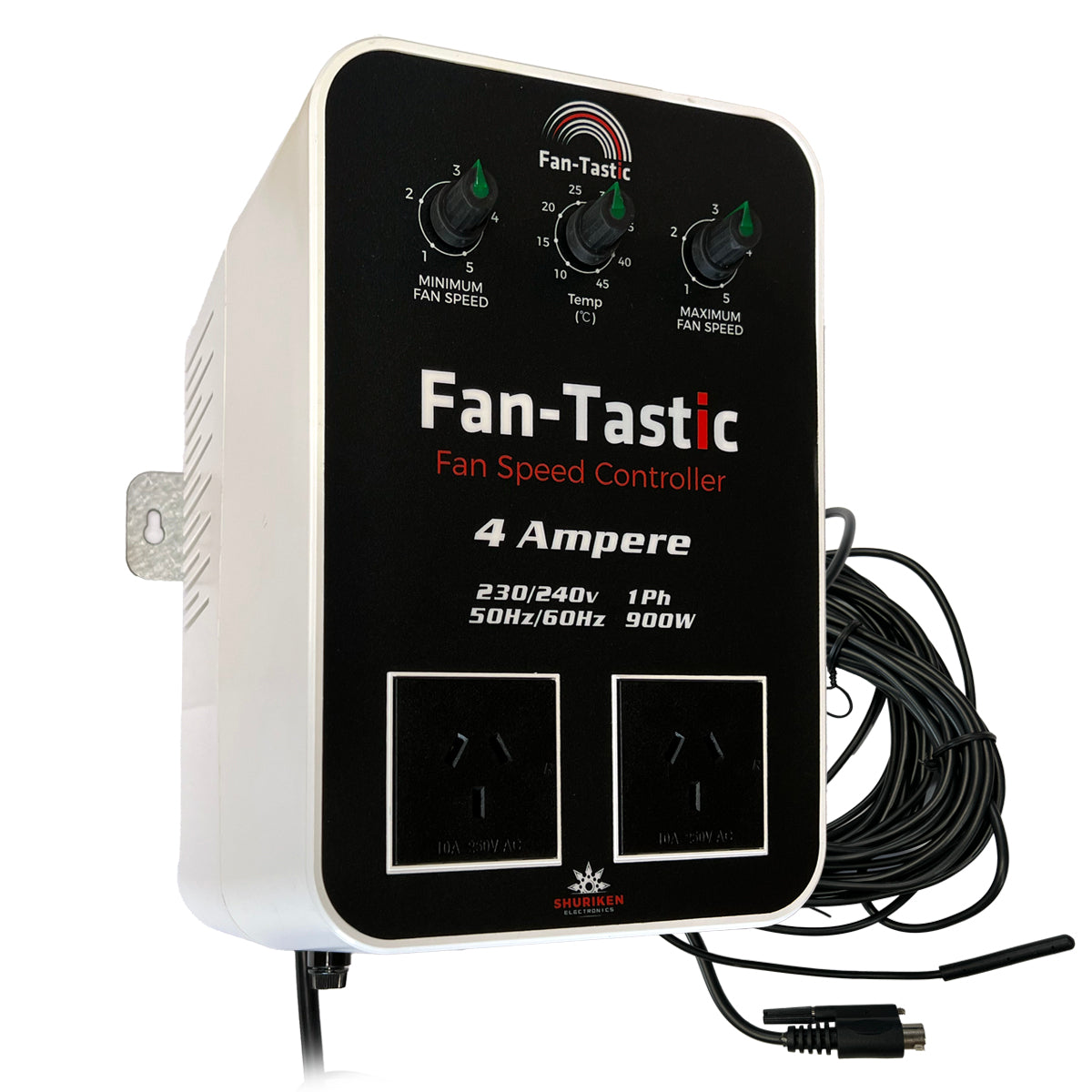 FAN-TASTIC 4A Hybrid Fan Controller | Silent Digital Temp Control + Fan Speed | Night Humidity Mode | Grow Room Climate Control