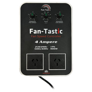 FAN-TASTIC 4A Hybrid Fan Controller | Silent Digital Temp Control + Fan Speed | Night Humidity Mode | Grow Room Climate Control