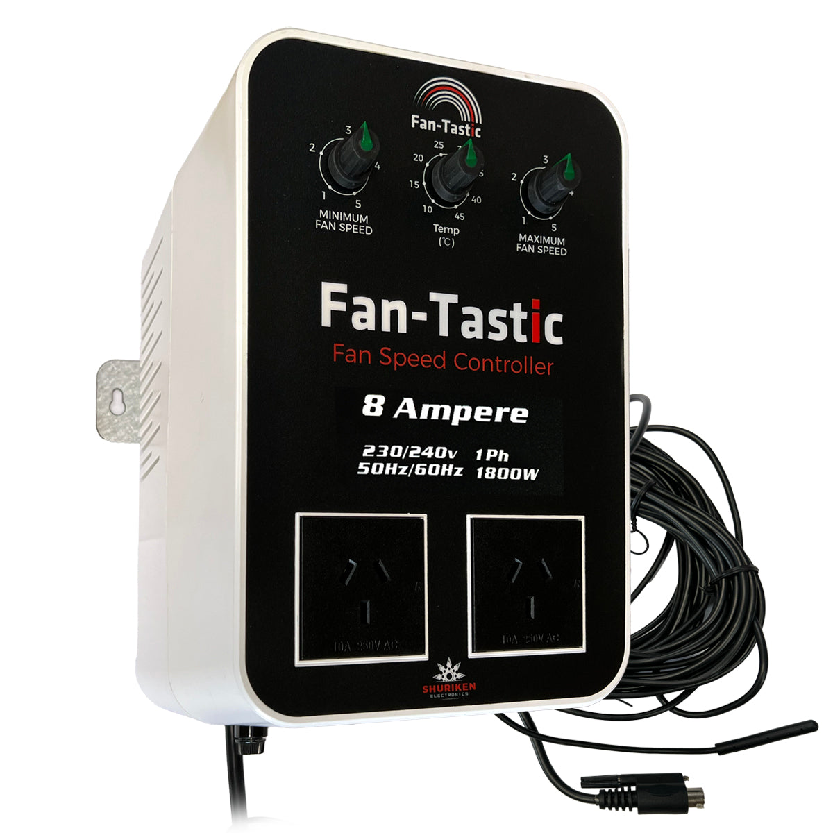 FAN-TASTIC 8A Hybrid Fan Controller | Silent Digital Temp Control + Fan Speed | Night Humidity Mode | Grow Room Climate Control