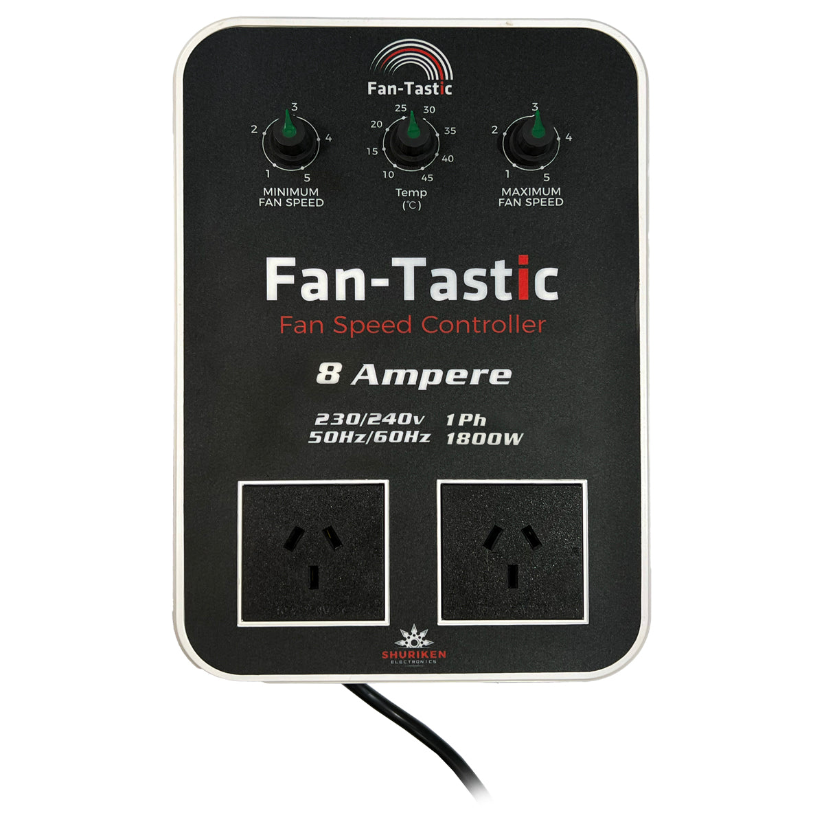 FAN-TASTIC 8A Hybrid Fan Controller | Silent Digital Temp Control + Fan Speed | Night Humidity Mode | Grow Room Climate Control
