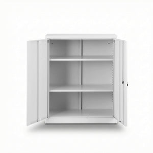 Steel Locker Cabinet | 3-Point Lock | Adjustable Shelves | White