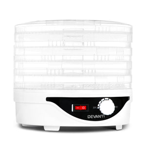 Food Dehydrator | 5 Trays | Pet Beef Jerky Dryer | White