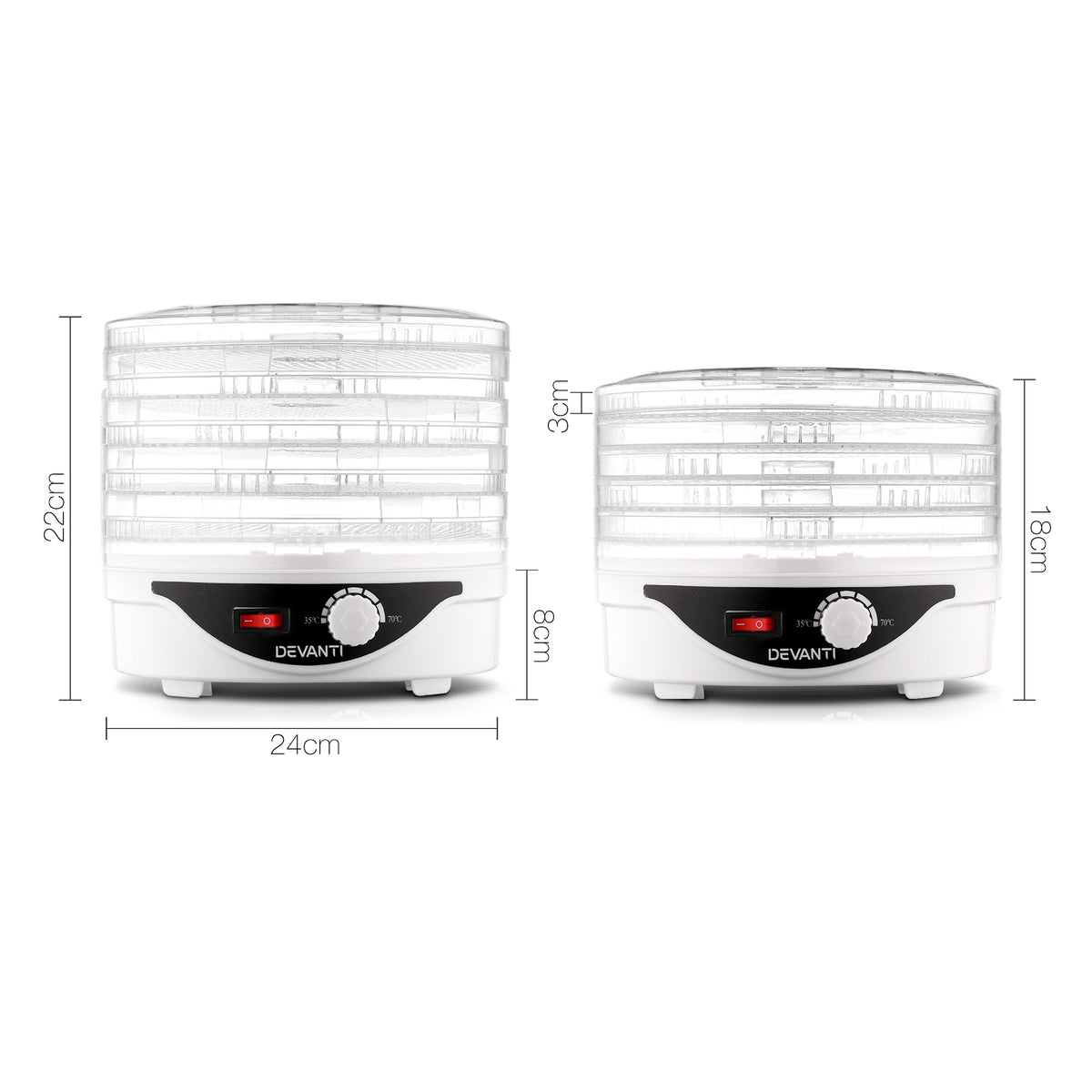 Food Dehydrator | 5 Trays | Pet Beef Jerky Dryer | White