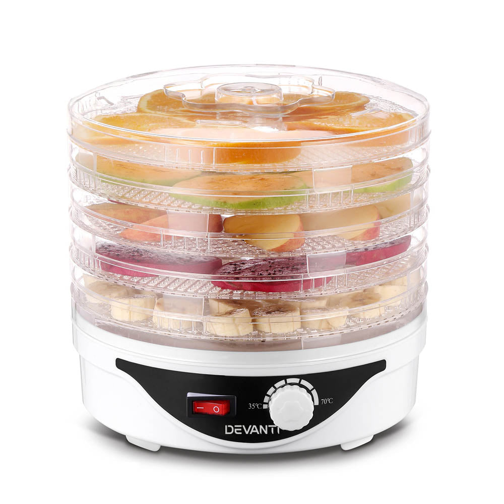 Food Dehydrator | 5 Trays | Pet Beef Jerky Dryer | White