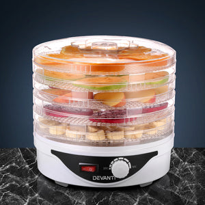 Food Dehydrator | 5 Trays | Pet Beef Jerky Dryer | White