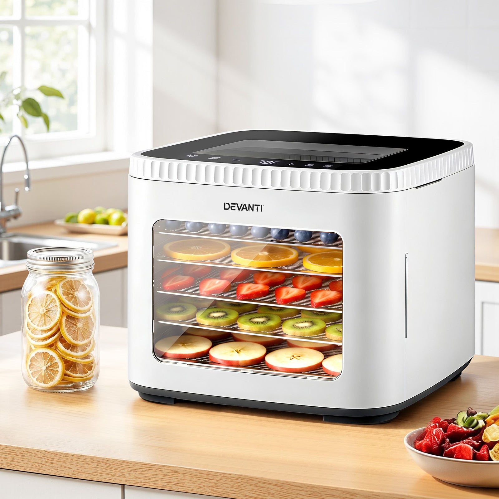 Mini Food Dehydrator | 5 Tray Fruit Dryer | White