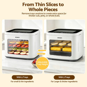 Devanti Food Dehydrator Machine 5 Tray Mini Fruit Dryer Maker White
