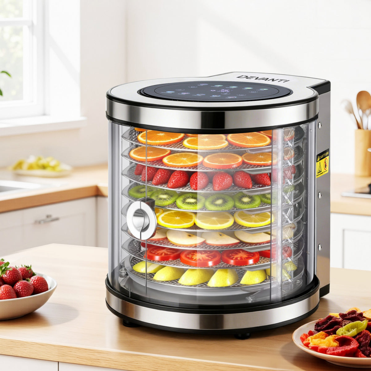 Food Dehydrator | 8 Trays | Stainless Steel | Auto-Rotate | 700W | 10 Programs