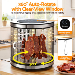 Food Dehydrator | 8 Trays | Stainless Steel | Auto-Rotate | 700W | 10 Programs