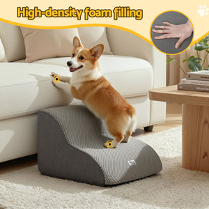 Pet Ramp Stairs | 2 Steps | Foam Non-Slip | Small Dogs & Cats | Bed/Sofa/Car